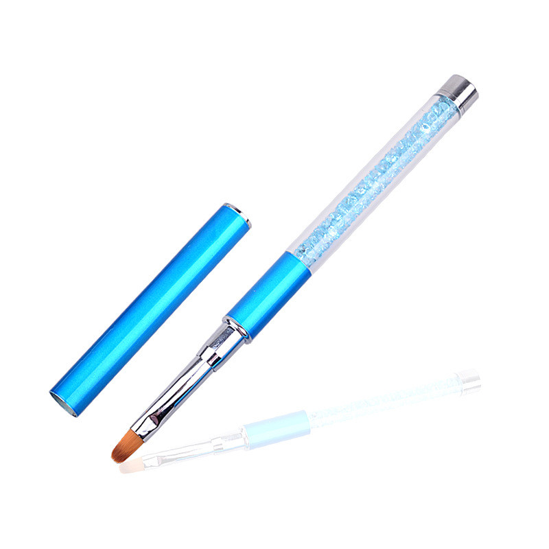 1 buc. Căptușeală pentru pictură cu gel UV Perie pentru pix pentru unghii Dispozitiv de îndepărtare a cuticulelor de cuarț, 10 culori, mâner cu mărgele, instrument pentru perie pentru arta unghiilor pentru manichiură