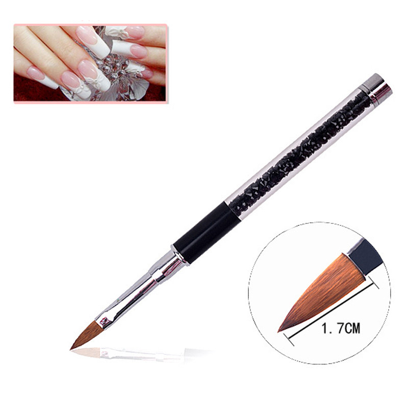 1 buc. Căptușeală pentru pictură cu gel UV Perie pentru pix pentru unghii Dispozitiv de îndepărtare a cuticulelor de cuarț, 10 culori, mâner cu mărgele, instrument pentru perie pentru arta unghiilor pentru manichiură