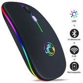 Vezeték nélküli egér RGB Bluetooth egér Vezeték nélküli számítógépes egér Gamer csendes USB Mause Ergonomikus egerek újratölthető PC laptophoz