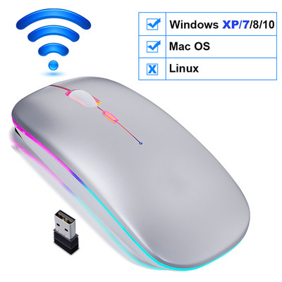 Vezeték nélküli egér RGB Bluetooth egér Vezeték nélküli számítógépes egér Gamer csendes USB Mause Ergonomikus egerek újratölthető PC laptophoz