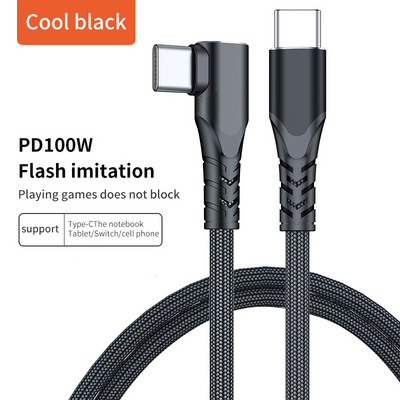 PD 100W USB C na USB tip C kabel 90 stupnjeva linija za prijenosna računala 5A lakat USBC tip C kabel žica za brzo punjenje za Huawei Xiaomi
