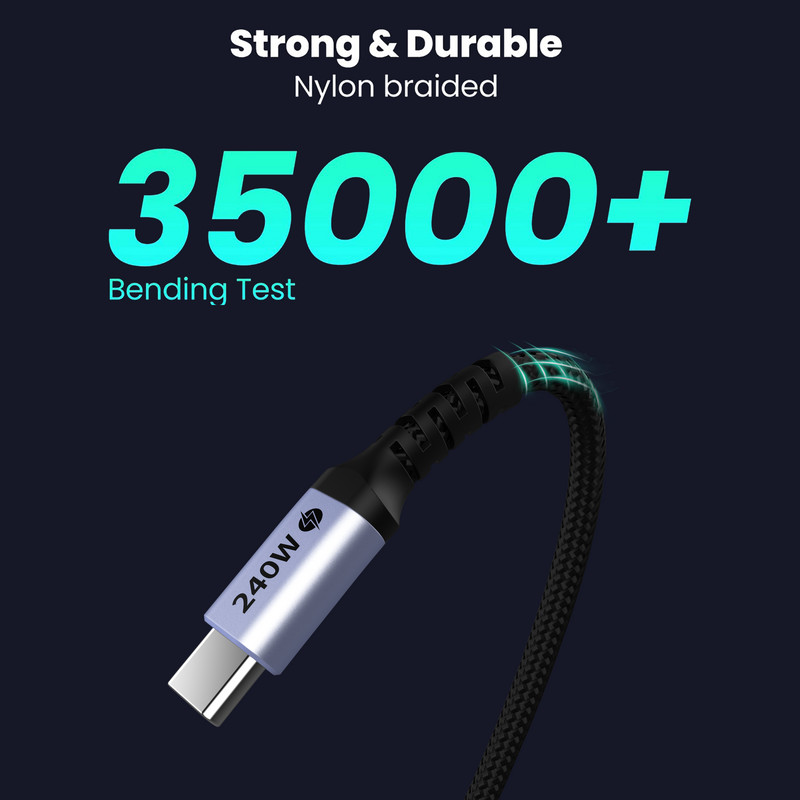 CYANMI 240W Καλώδιο USB Τύπου C Γραμμή τροφοδοσίας PD3.1 USB C σε USB C Για Nintendo Switch MacBook Fast Charging Cable 48V5A USB C PD100W