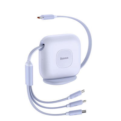 Baseus 100W 3 u 1 USB C kabel za iPhone 12 13 Punjač Micro USB Type C Brzo punjenje za Macbook Samsung Xiaomi Retractable Cord