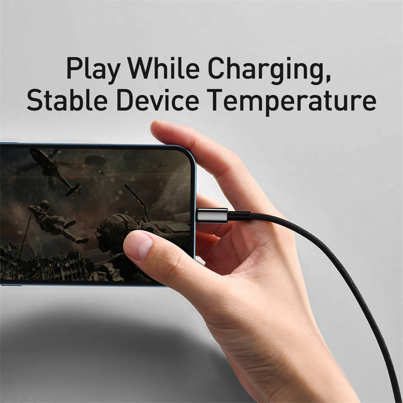 Baseus 2.4A USB-kábel iPhone 14 13 Pro Max XR Xs kábelhez Gyorstöltő kábel iPhone 12 töltő USB-hez a Lighting Data Line-hez