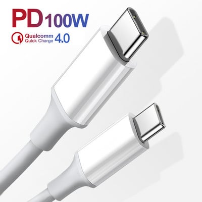 PD 100W USB C į USB Type-C laidas greito įkrovimo duomenų laidas, skirtas Huawei P30 Samsung Xiaomi telefono duomenų linijos greito įkrovimo priedai