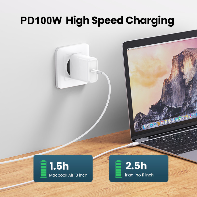PD 100 W USB C – USB Type-C kábel Gyorstöltő adatkábel Huawei P30 Samsung Xiaomi telefon adatvonal gyorstöltő tartozékokhoz