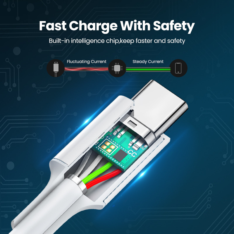 PD 100 W USB C – USB Type-C kábel Gyorstöltő adatkábel Huawei P30 Samsung Xiaomi telefon adatvonal gyorstöltő tartozékokhoz