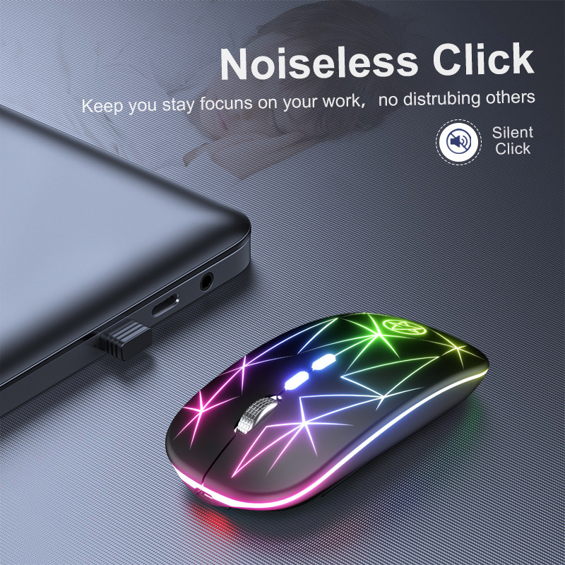 A20 újratölthető Bluetooth vezeték nélküli egér USB 2,4 GHz számítógép Mause Ergonomikus RGB játék egerek csendes PC laptophoz