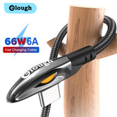 Elough 6A USB C kábel QC3.0 telefon töltő könyök C típusú kábel Gyors töltés Xiaomi Samsung Huawei gyorstöltő töltőkábelhez