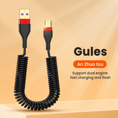 5A rugós gyorstöltő C típusú kábel Micro USB vezeték Xiaomi Huawei OPPO gyorstöltő USB C töltőkábellel 1,8M