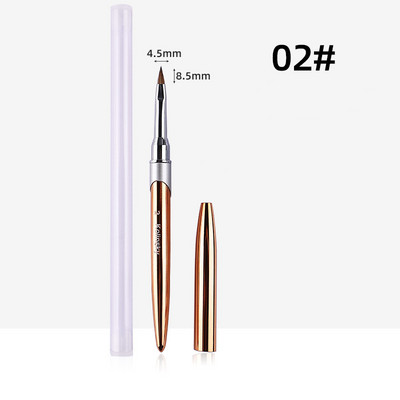 Új, 100% tisztaságú Kolinsky Hair Rose Gold akril körömkefe ovális hullámos formájú fém nyéllel professzionális szalon minőségi körömkefe