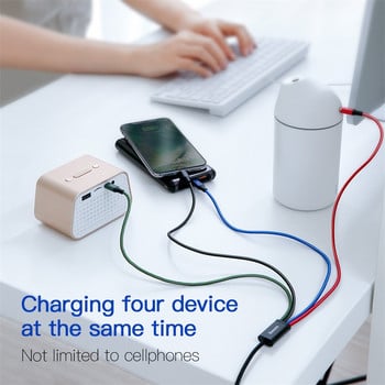 Baseus 3 σε 1 καλώδιο USB για iPhone Samsung Xiaomi Multi Fast Charging Charging USB Type-c Type-c Καλώδιο Micro USB για κινητό τηλέφωνο