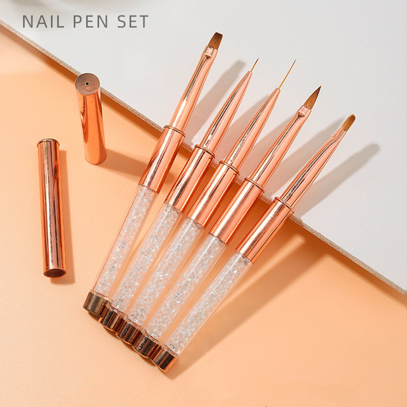 5Style Nail Art akril UV gél hosszabbító építő strassz festő ecset vonalak bélés minta rajzoló toll manikűr eszköz