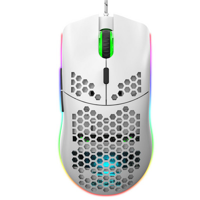 Csúcsminőségű, könnyű USB vezetékes játékegér RGB egér 6400 DPI méhsejt üreges számítógépes laptophoz fehér fekete makró programozás