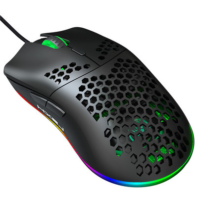 Csúcsminőségű, könnyű USB vezetékes játékegér RGB egér 6400 DPI méhsejt üreges számítógépes laptophoz fehér fekete makró programozás