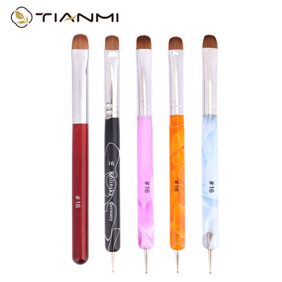 TIANMI Kolinsky Francia Nail Art Ecset Pöttyöző eszköz Akril körömdíszítés professzionális manikűrhöz Kutikula Clean Up Nail Art Design