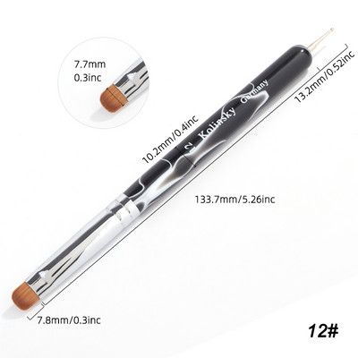 TIANMI Kolinsky Francia Nail Art Ecset Pöttyöző eszköz Akril körömdíszítés professzionális manikűrhöz Kutikula Clean Up Nail Art Design