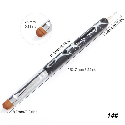 TIANMI Kolinsky Francia Nail Art Ecset Pöttyöző eszköz Akril körömdíszítés professzionális manikűrhöz Kutikula Clean Up Nail Art Design