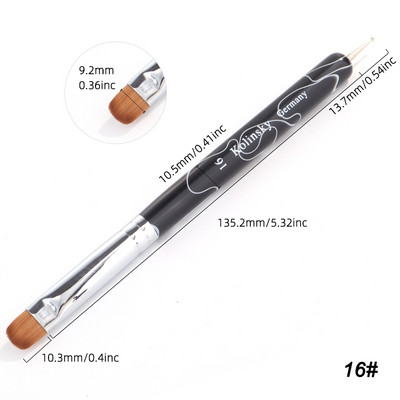 TIANMI Kolinsky Francia Nail Art Ecset Pöttyöző eszköz Akril körömdíszítés professzionális manikűrhöz Kutikula Clean Up Nail Art Design