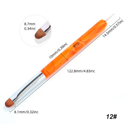 TIANMI Kolinsky Francia Nail Art Ecset Pöttyöző eszköz Akril körömdíszítés professzionális manikűrhöz Kutikula Clean Up Nail Art Design