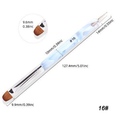 TIANMI Kolinsky Francia Nail Art Ecset Pöttyöző eszköz Akril körömdíszítés professzionális manikűrhöz Kutikula Clean Up Nail Art Design