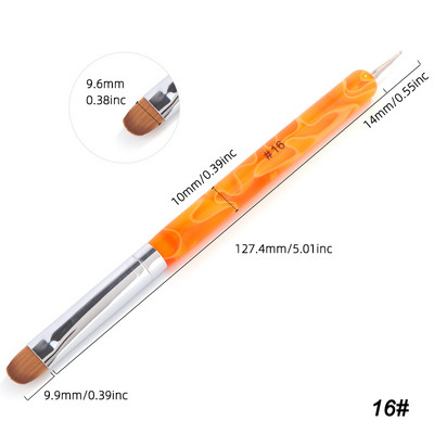 TIANMI Kolinsky Francia Nail Art Ecset Pöttyöző eszköz Akril körömdíszítés professzionális manikűrhöz Kutikula Clean Up Nail Art Design