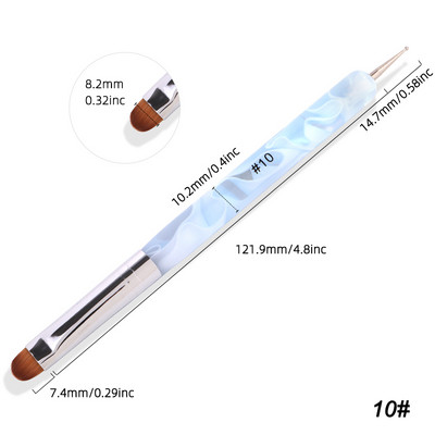 TIANMI Kolinsky Francia Nail Art Ecset Pöttyöző eszköz Akril körömdíszítés professzionális manikűrhöz Kutikula Clean Up Nail Art Design