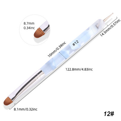 TIANMI Kolinsky Francia Nail Art Ecset Pöttyöző eszköz Akril körömdíszítés professzionális manikűrhöz Kutikula Clean Up Nail Art Design