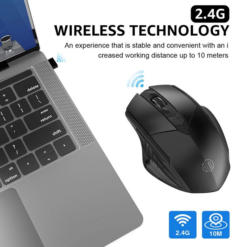 Bluetooth kompatibilni miš punjivi 2.4G INPHIC PM6 bežični miš Office Mute Support PC Laptop Tablet Smartphone Universal