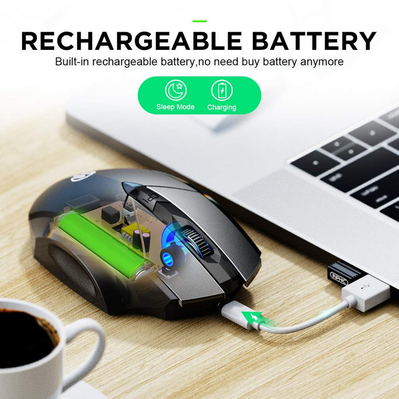 Bluetooth kompatibilni miš punjivi 2.4G INPHIC PM6 bežični miš Office Mute Support PC Laptop Tablet Smartphone Universal