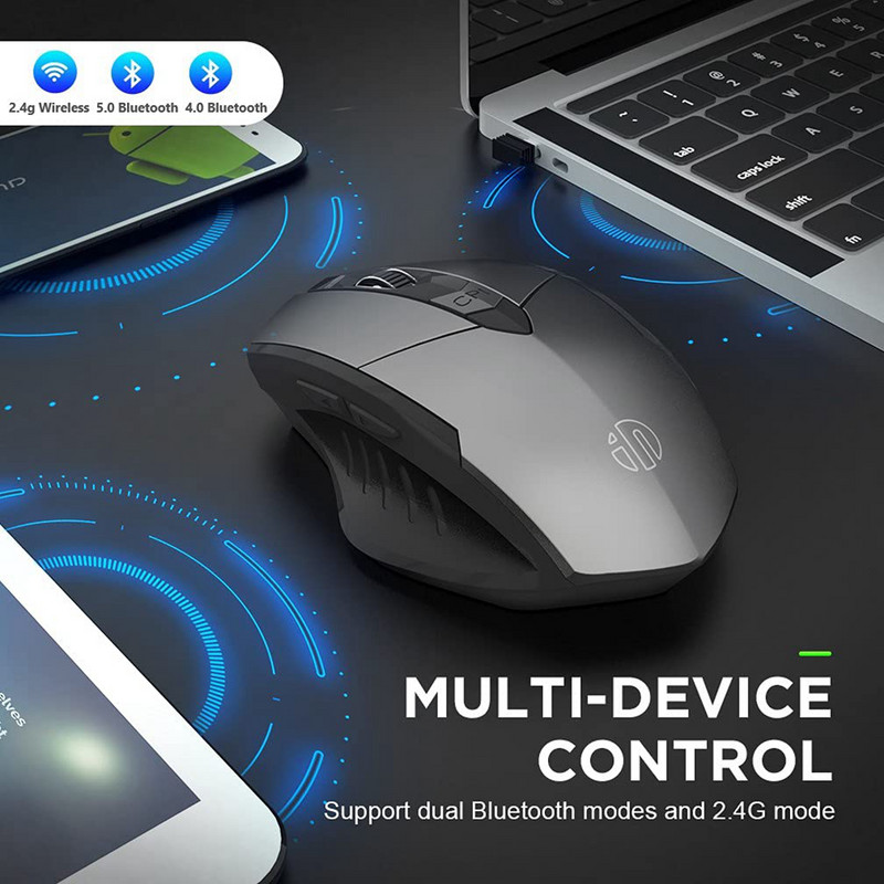 Bluetooth kompatibilni miš punjivi 2.4G INPHIC PM6 bežični miš Office Mute Support PC Laptop Tablet Smartphone Universal
