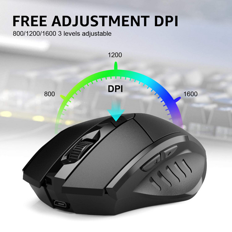 Bluetooth kompatibilni miš punjivi 2.4G INPHIC PM6 bežični miš Office Mute Support PC Laptop Tablet Smartphone Universal