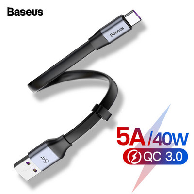 Cablu USB C Baseus Cablu USB pentru tip C 40W 5A 23cm pentru Huawei P30 P20 Mate 30 20 Pro Cablu de date de încărcare rapidă pentru Xiaomi