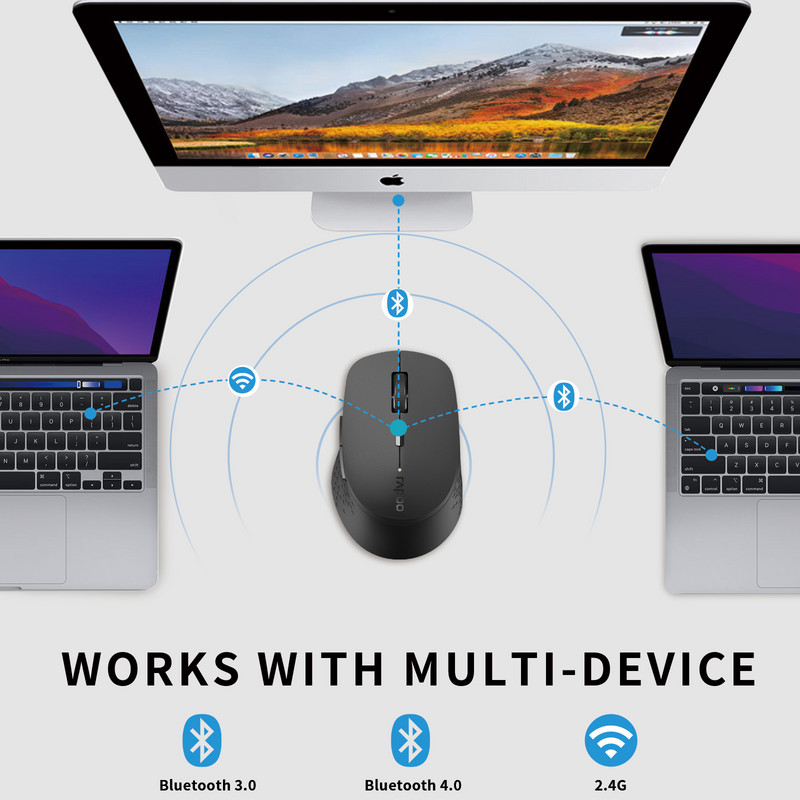 Mouse fără fir multimod Rapoo M300G Mouse portabil silențios 1600 DPI Mouse optic Bluetooth pentru laptop, computer, Macbook