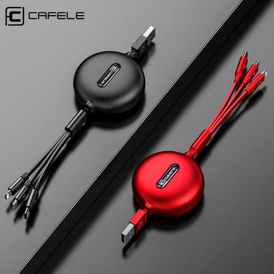 Cafele 3 u 1 mikro USB kabel za iPhone Kabel na uvlačenje 120 cm podrška za brzo punjenje tipa C kabel za Xiaomi Huawei Data Sync