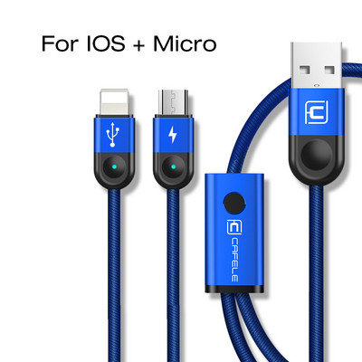 Cafele 3 az 1-ben Micro USB-kábel iPhone-hoz behúzható kábel 120 cm-es támogatás C típusú gyorstöltési kábel Xiaomi Huawei Data Sync-hez