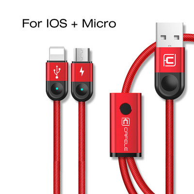 Cafele 3 az 1-ben Micro USB-kábel iPhone-hoz behúzható kábel 120 cm-es támogatás C típusú gyorstöltési kábel Xiaomi Huawei Data Sync-hez
