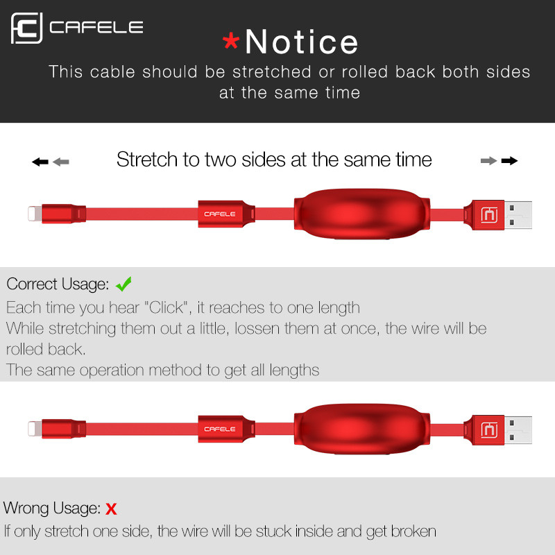 Cafele 3 az 1-ben Micro USB-kábel iPhone-hoz behúzható kábel 120 cm-es támogatás C típusú gyorstöltési kábel Xiaomi Huawei Data Sync-hez