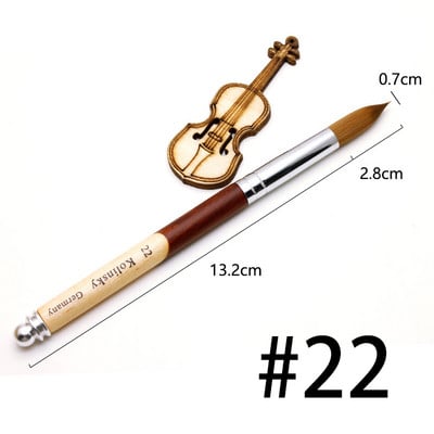 TIANMI körömkefe Lapos, kerek Kolinsky Sable Nail Art Gel Brush Gel Builder Manikűrkefe fa nyéllel körömkefe