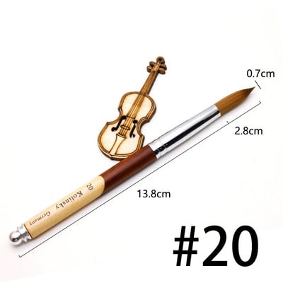 TIANMI körömkefe Lapos, kerek Kolinsky Sable Nail Art Gel Brush Gel Builder Manikűrkefe fa nyéllel körömkefe