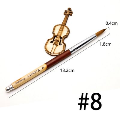 TIANMI körömkefe Lapos, kerek Kolinsky Sable Nail Art Gel Brush Gel Builder Manikűrkefe fa nyéllel körömkefe