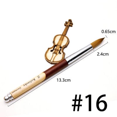 TIANMI körömkefe Lapos, kerek Kolinsky Sable Nail Art Gel Brush Gel Builder Manikűrkefe fa nyéllel körömkefe