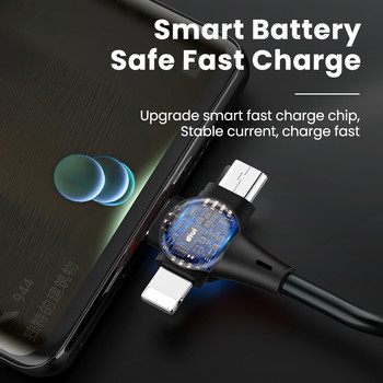 Καλώδιο φόρτισης ελατηρίου 6A 3 σε 1 για Huawei Xiaomi Samsung Micro 8 Pin Fast Charger Type-C για iPhone Ανασυρόμενο καλώδιο δεδομένων USB