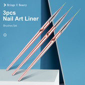 3db Nail Art Rajz Csíkos Bélés Toll Ecset Barkácsfestés Virág Rajz Vonalak Készlet Manikűr Körömtervezés Professzionális otthoni használatra