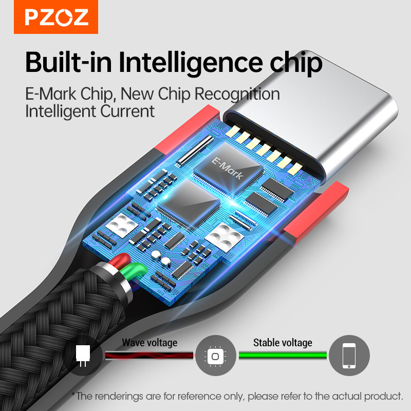 PZOZ PD 5A USB Type C – 100W USB C kábel Gyorstöltés Gyorstöltés MacBook iPad Samsung Xiaomi 60W USBC töltőkábelhez