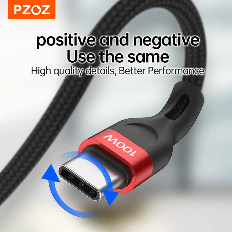 PZOZ PD 5A USB Type C – 100W USB C kábel Gyorstöltés Gyorstöltés MacBook iPad Samsung Xiaomi 60W USBC töltőkábelhez