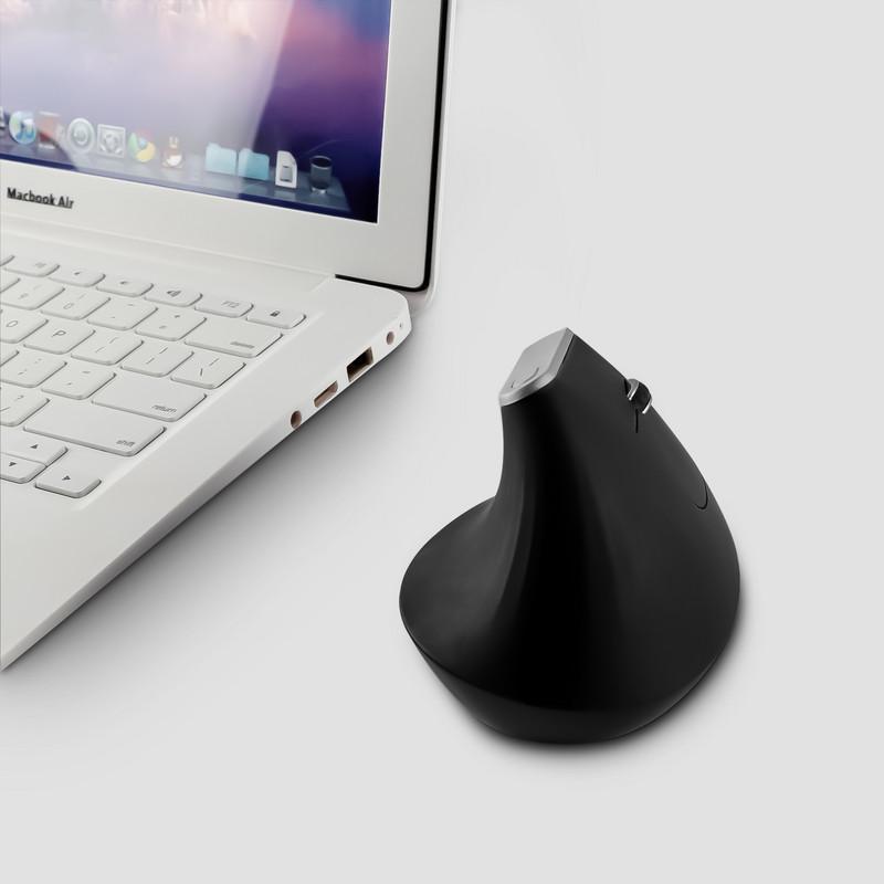 Matēta vertikāla bezvadu pele 6 pogas 1600DPI datorpeles Ergonomiska USB optiskā mause klēpjdatora galddatora plaukstas veselībai