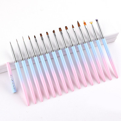 1 db Nail Art csíkos bélés ecset 3D tippek manikűr húzó vonal szennyeződés fényterápiás rajztoll UV gél ecsetek festőeszköz