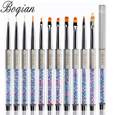 BQAN 11 Style Nail Brush UV Gel Liner Painting Pen Акрилна четка за рисуване за нокти Gradient Rhinestone Handle Nail Art Tool