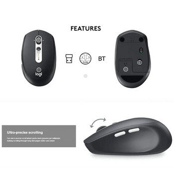 Logitech M590 Wireless Mute Bluetooth Mouse 2.4GHz Unifying Dual Mode 1000 DPI Multi-Device Optical Silent Mouse Office PC Мишки